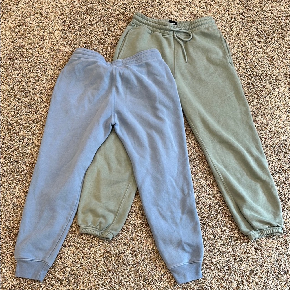 Lot of 2 Men’s H&M/Hollister Blue and Green Sweatpants Sizes S, XS - Picture 4 of 6